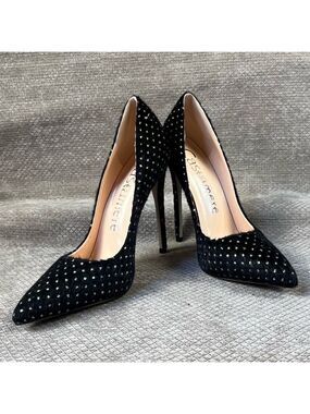 Castamere Pointed Toe Stilettos Pumps in Black Bling sz 6 Like New
